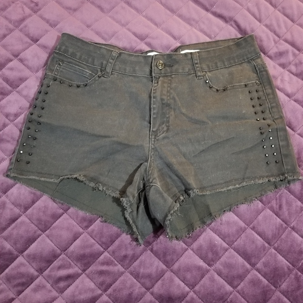 Black studded shorts